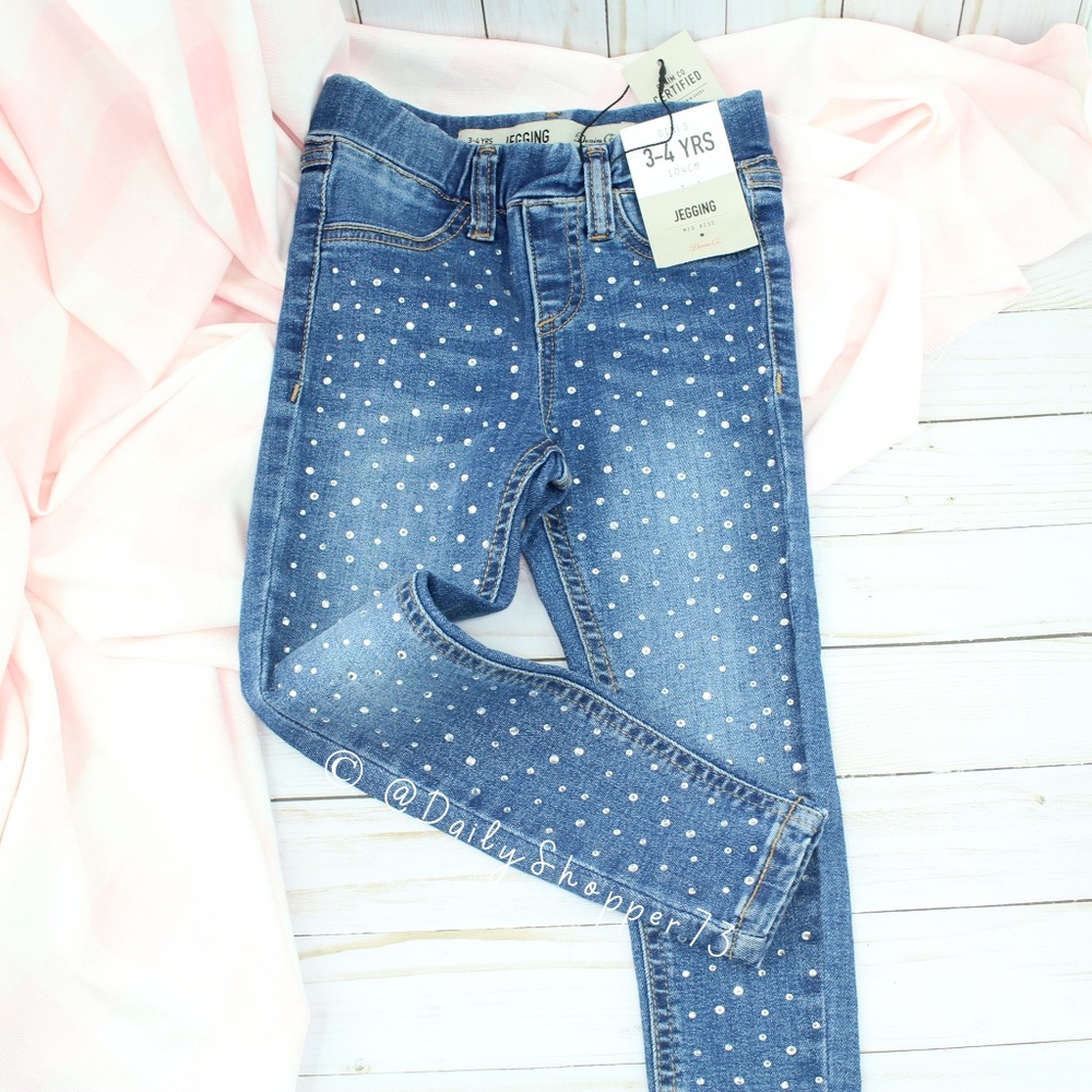 Primark Girls' Rhinestone Studded Bling Denim Jeggings